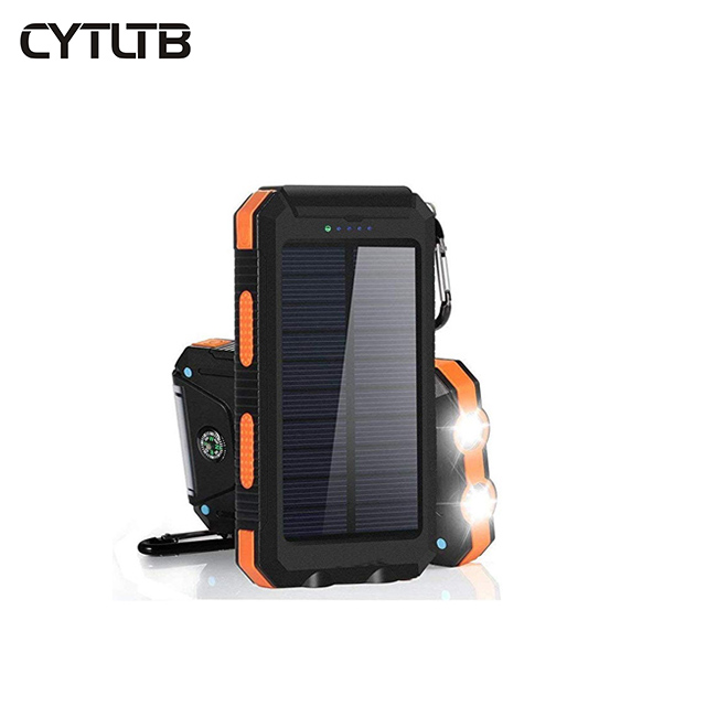 S8 8000mah led lamp solar power bank multifuction premium solar battery charger powerbank phone